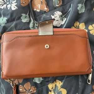 Brown zipper wallet